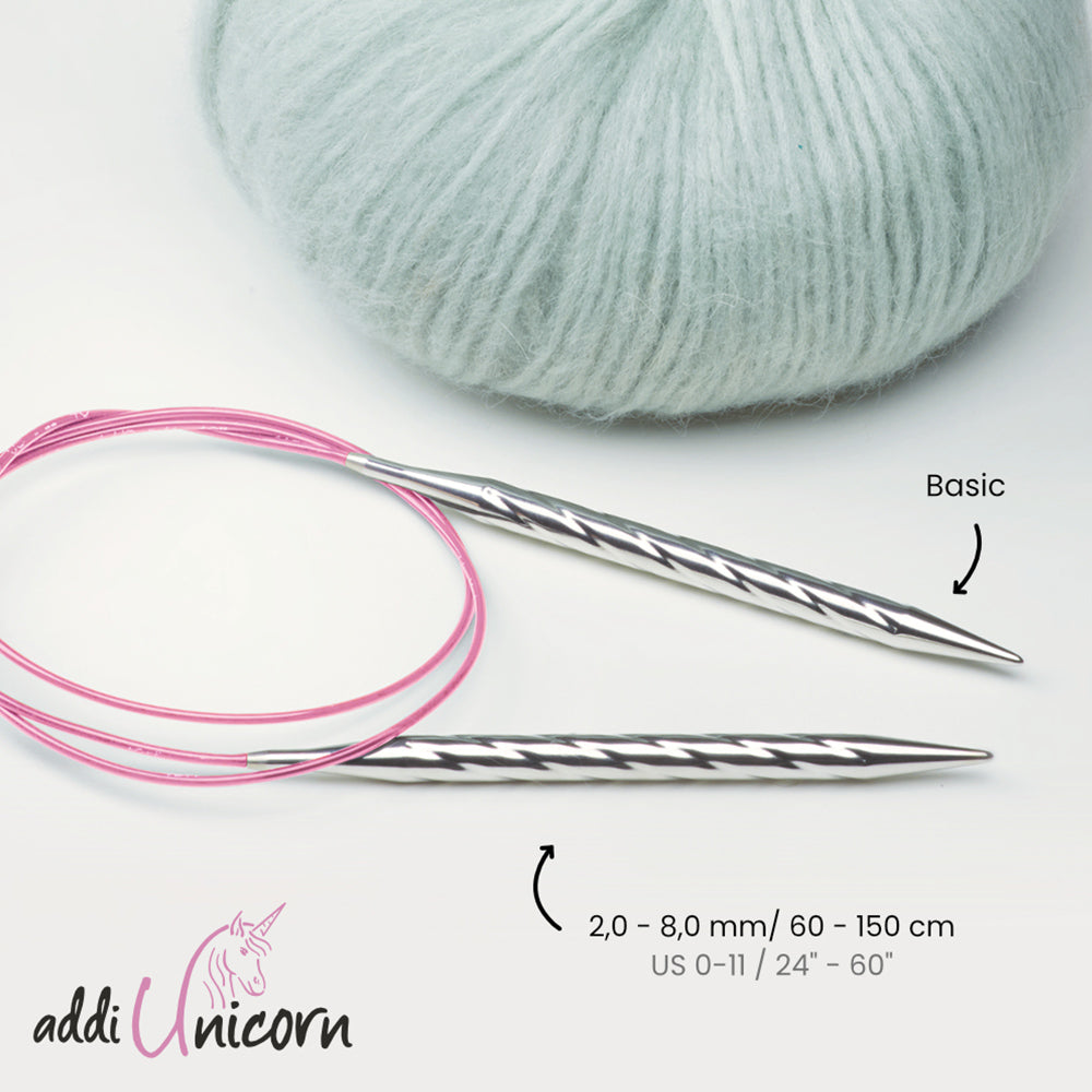 addiUnicorn Aiguille Circulaire – Métal 60, 80, 120 cm (2–8 mm)